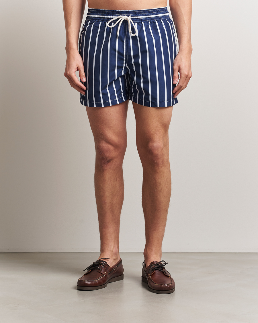 Herre | Badeshorts | Polo Ralph Lauren | Traveler Boxer Swimshorts Navy Vertical Wide Stripe