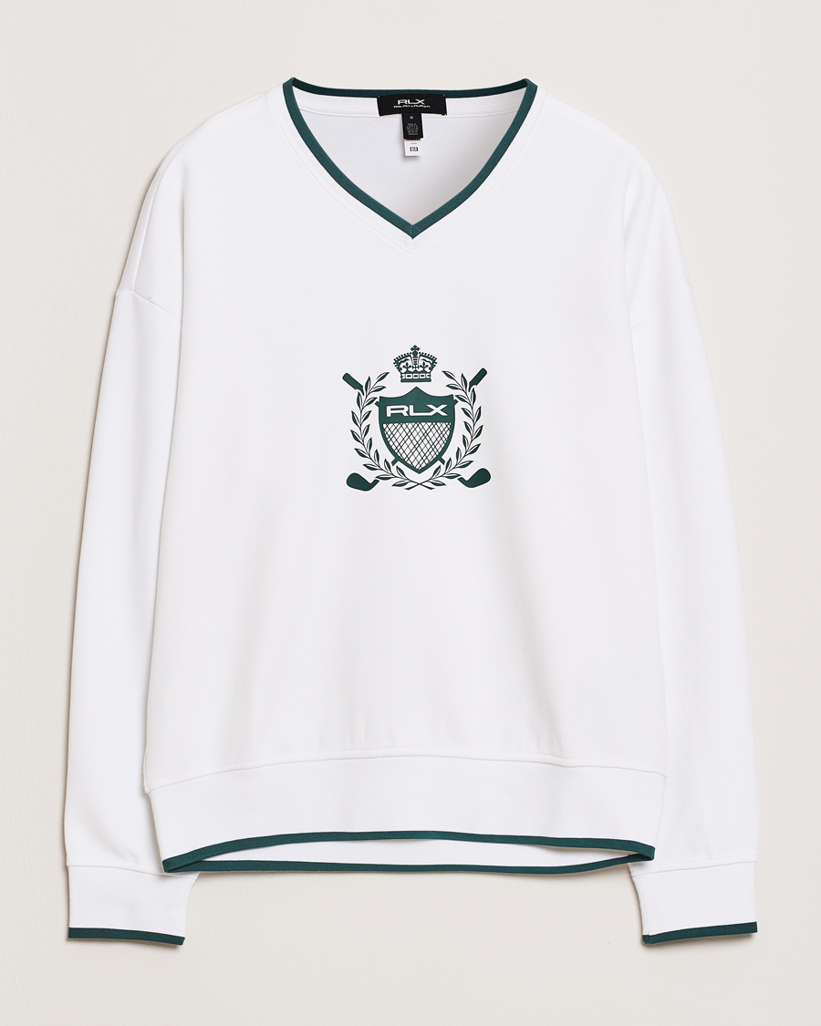 Herre | Gensere | RLX Ralph Lauren | Active Sweatshirt Ceramic White/Kelly Green
