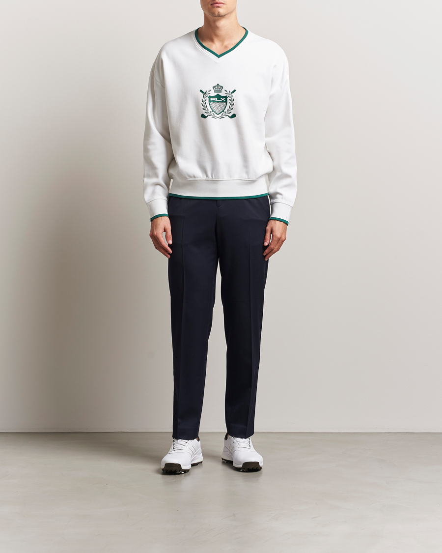 Herre | Gensere | RLX Ralph Lauren | Active Sweatshirt Ceramic White/Kelly Green