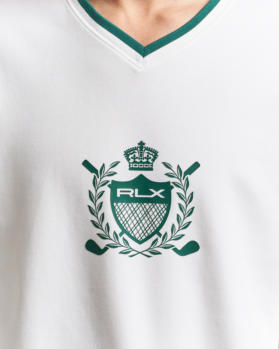 Herre | Gensere | RLX Ralph Lauren | Active Sweatshirt Ceramic White/Kelly Green