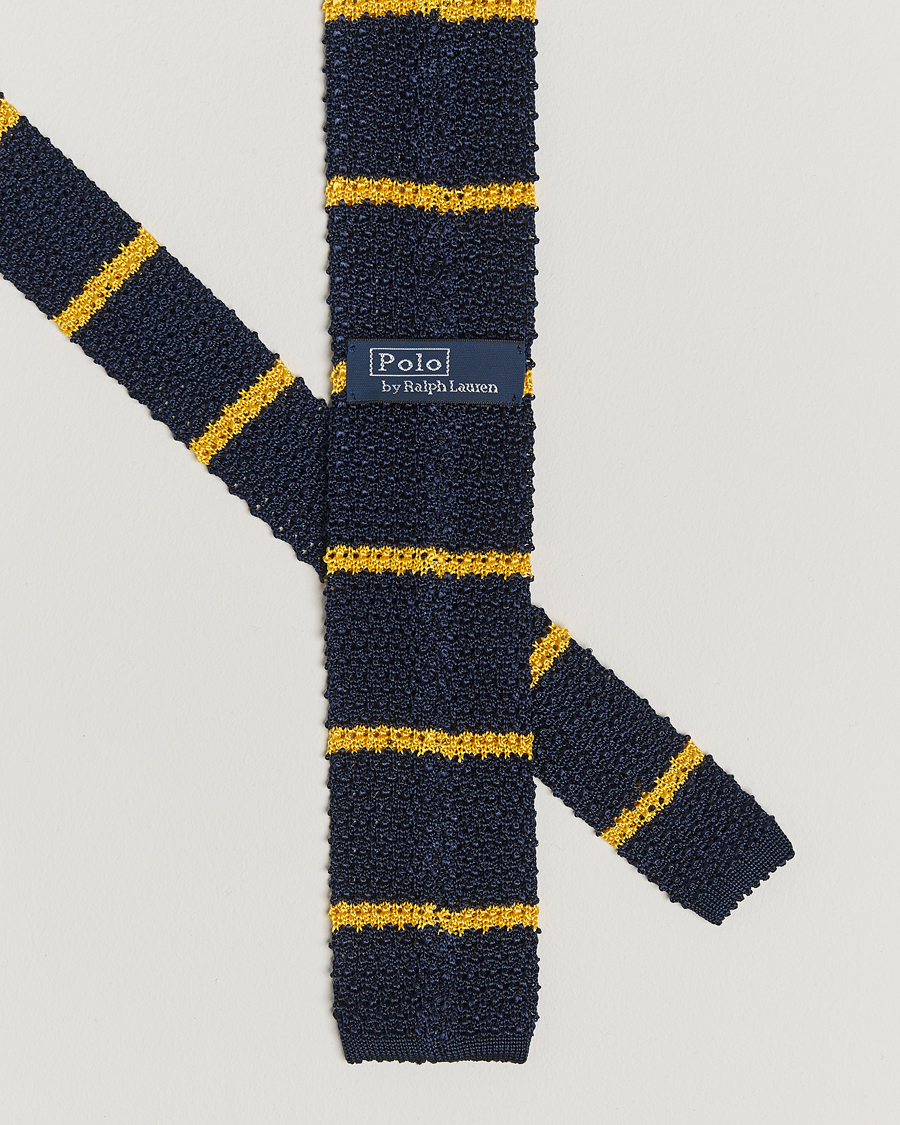Herre | Slips | Polo Ralph Lauren | Knitted Striped Tie Navy/Gold
