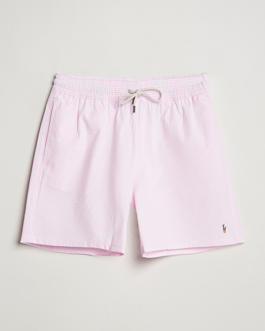 Herre | Badeshorts | Polo Ralph Lauren | Recycled Traveler Seersucker Swimshorts Carmel Pink