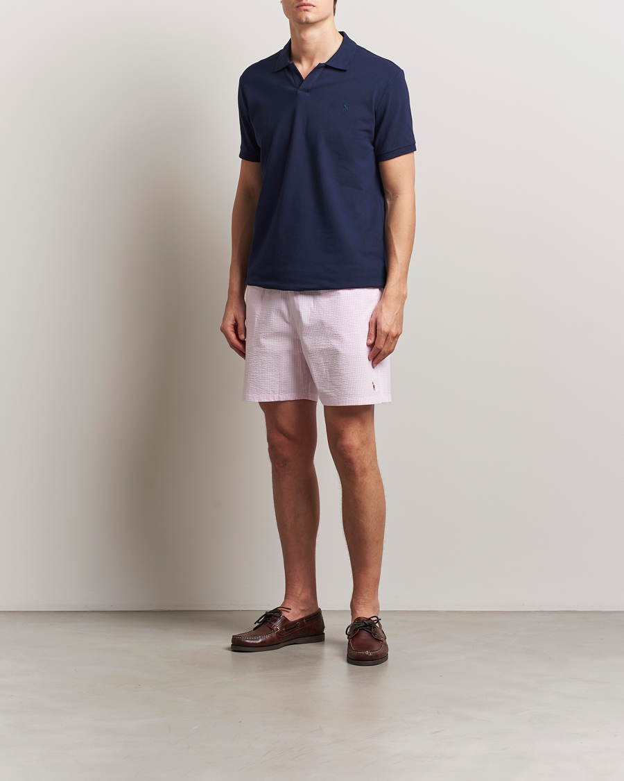 Herre | Badeshorts | Polo Ralph Lauren | Recycled Traveler Seersucker Swimshorts Carmel Pink