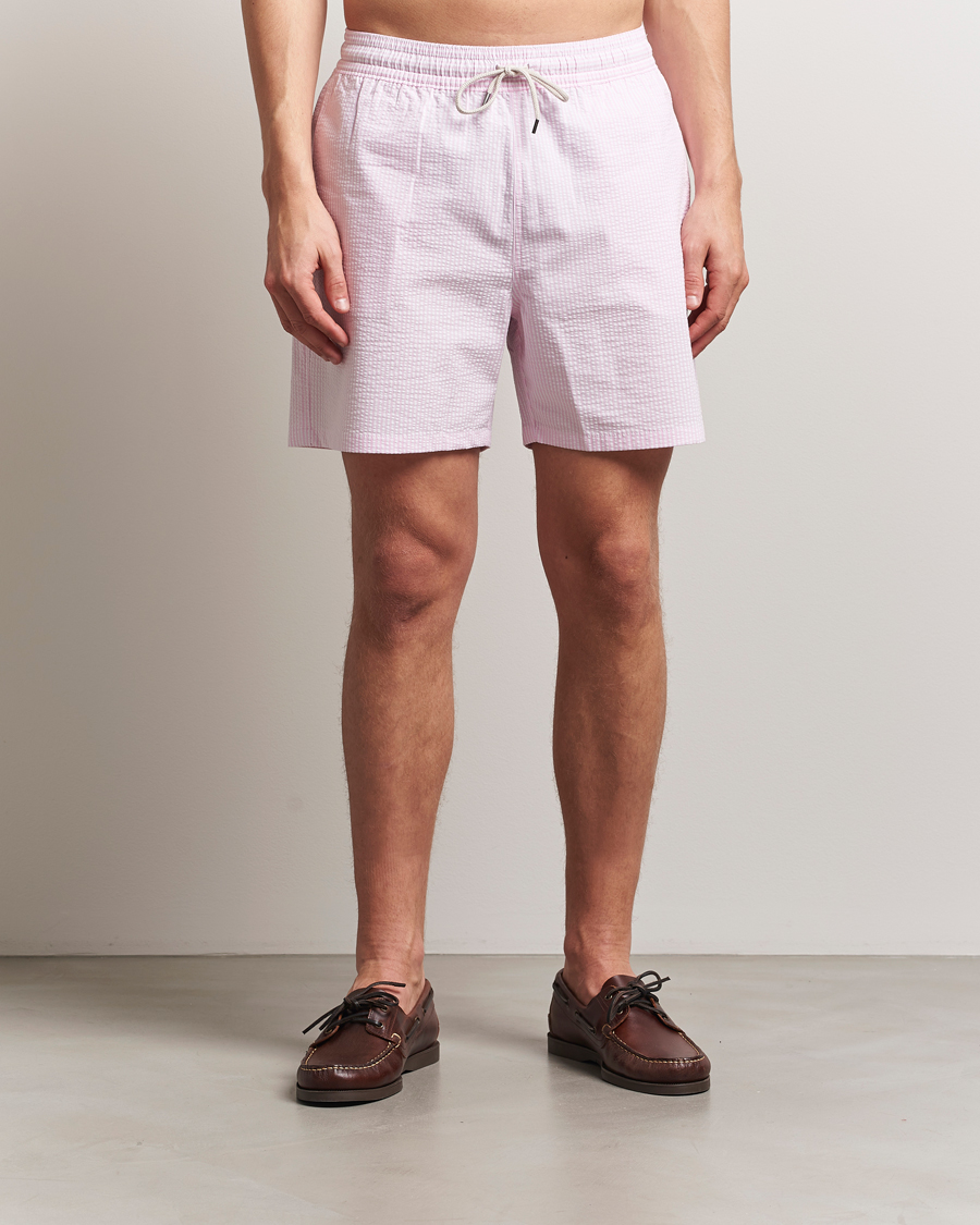 Herre | Badeshorts | Polo Ralph Lauren | Recycled Traveler Seersucker Swimshorts Carmel Pink