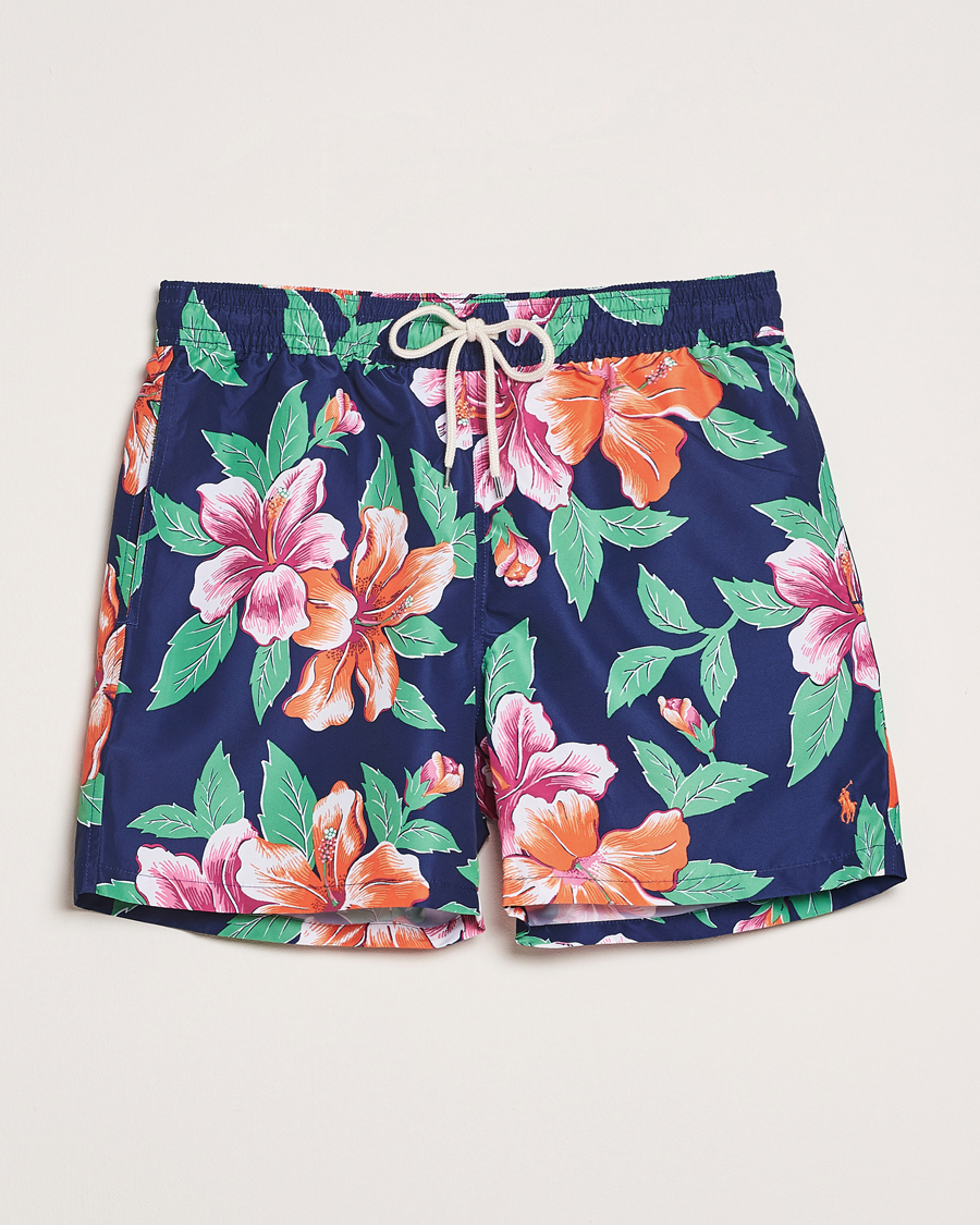 Herre | Badeshorts | Polo Ralph Lauren | Traveler Recycled Swimshorts Iconic Hibiscus Navy