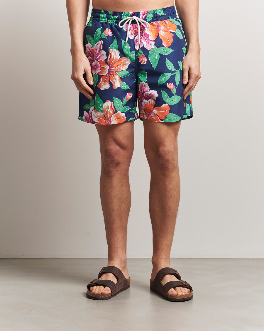 Herre | Badeshorts | Polo Ralph Lauren | Traveler Recycled Swimshorts Iconic Hibiscus Navy