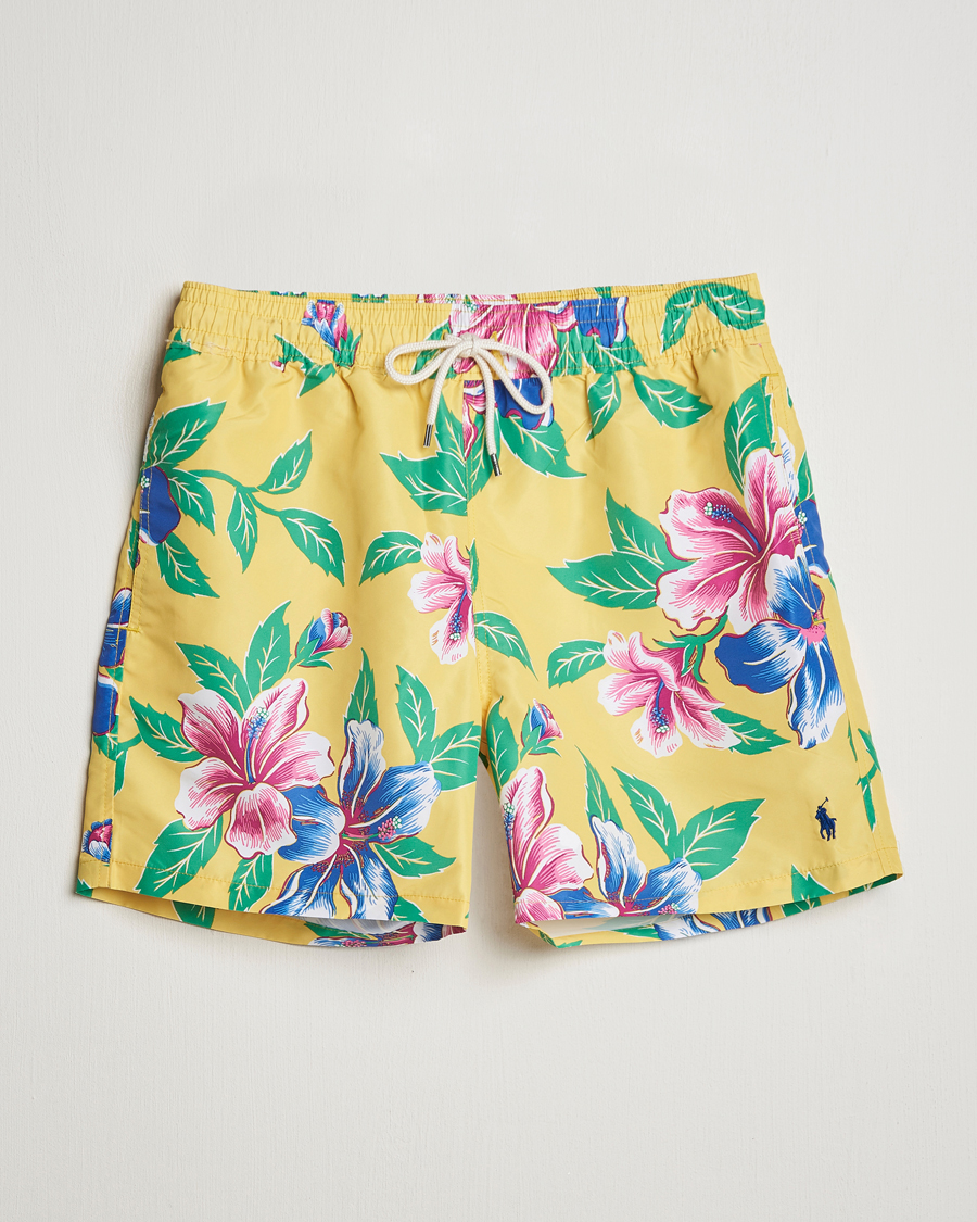 Herre | Badeshorts | Polo Ralph Lauren | Traveler Recycled Swimshorts Iconic Hibiscus Yellow