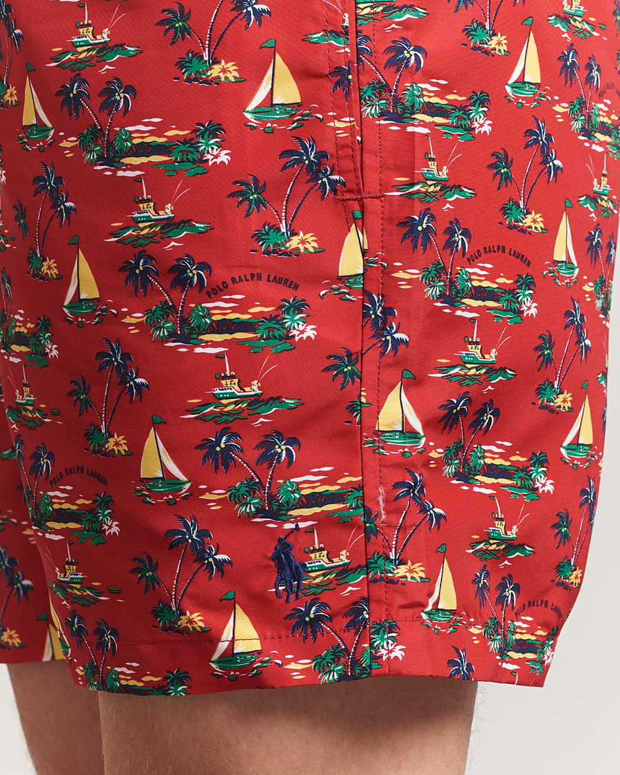 Herre | Badeshorts | Polo Ralph Lauren | Traveler Recycled Swimshorts Island Scenic Red
