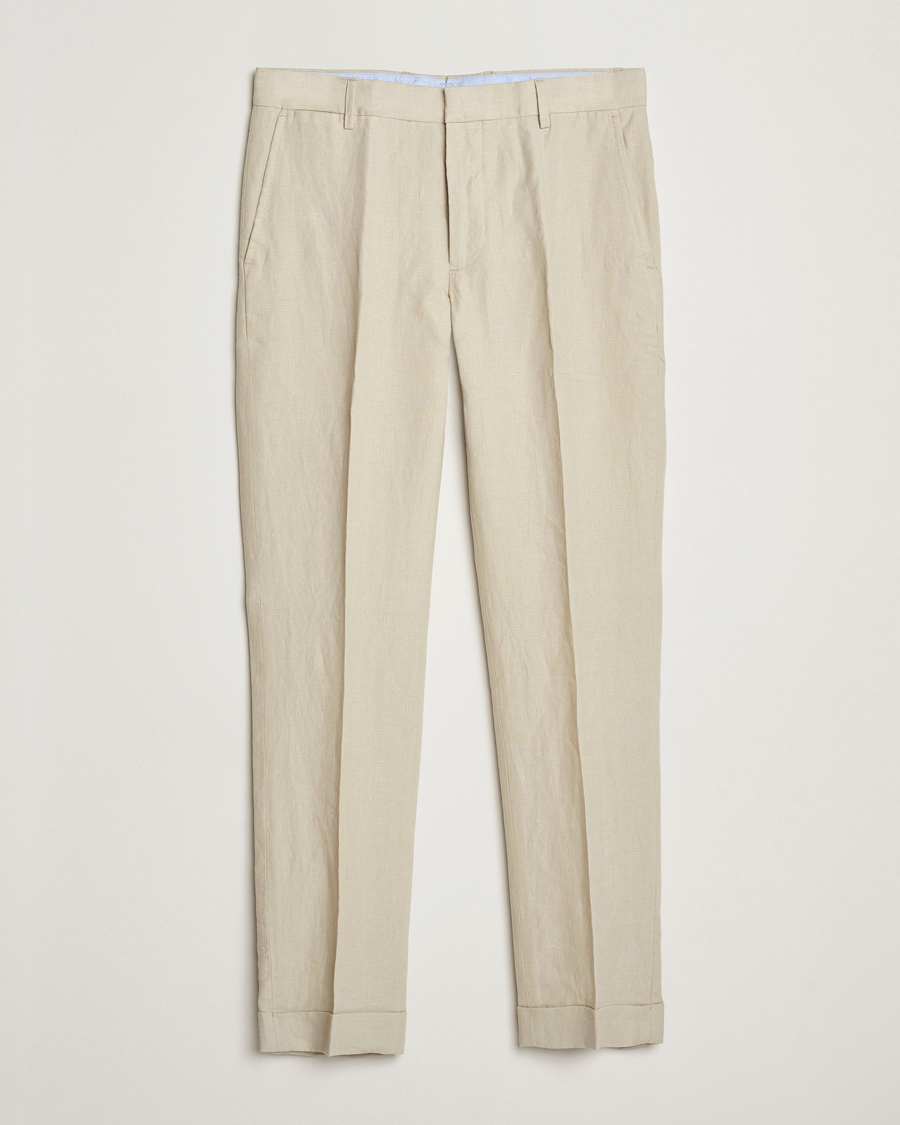 Herre | Bukser | Polo Ralph Lauren | Linen Pleated Trousers Spring Beige
