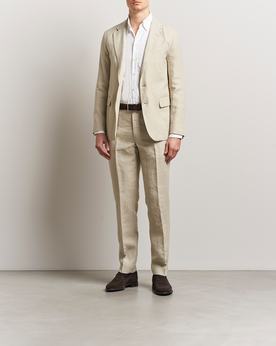 Herre | Bukser | Polo Ralph Lauren | Linen Pleated Trousers Spring Beige