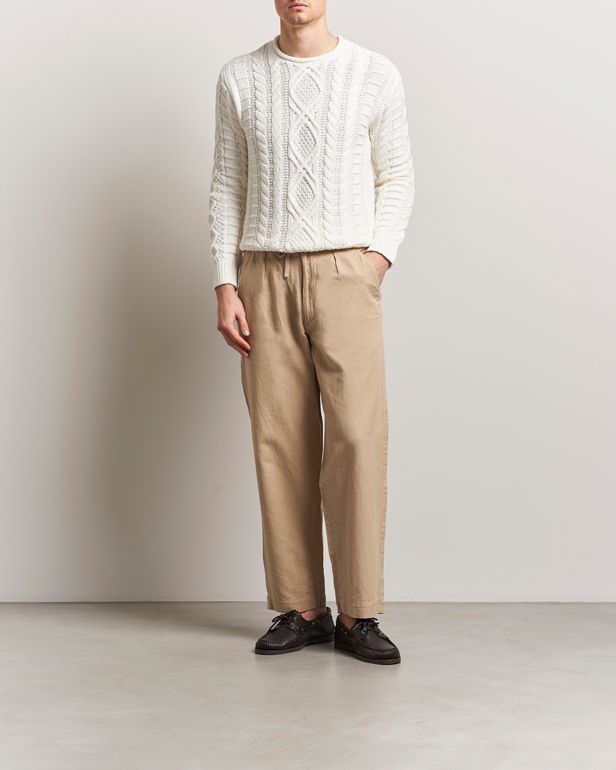 Herre | Bukser | Polo Ralph Lauren | Pleated Cotton Linen Pants Coastal Beige