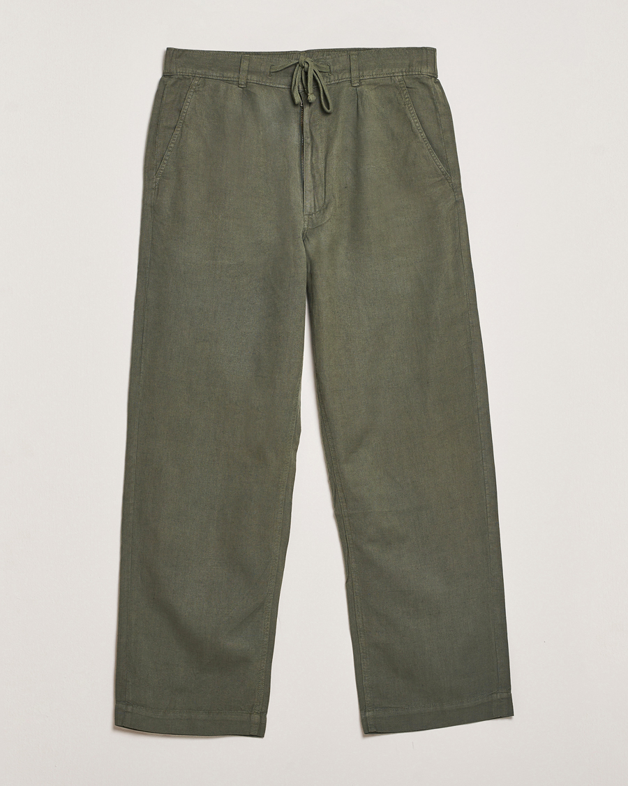 Herre | Bukser | Polo Ralph Lauren | Pleated Cotton Linen Pants New Olive