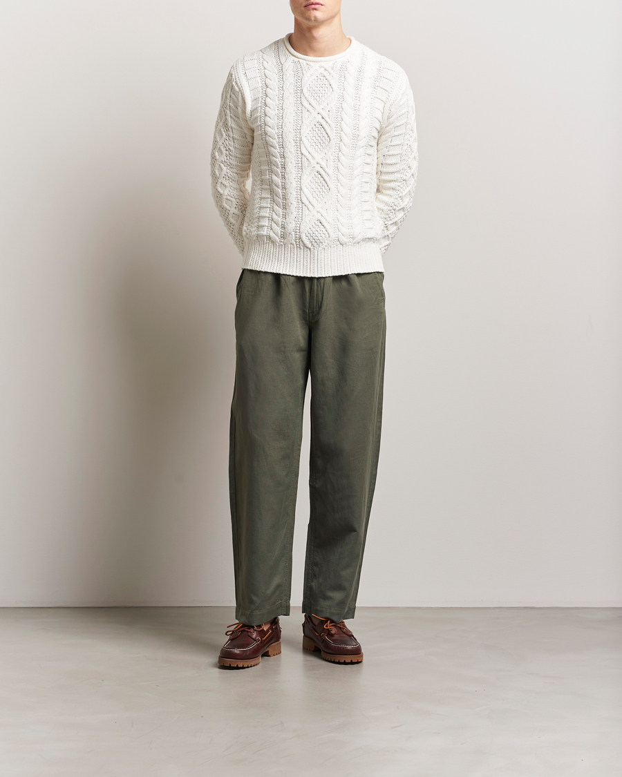 Herre | Bukser | Polo Ralph Lauren | Pleated Cotton Linen Pants New Olive