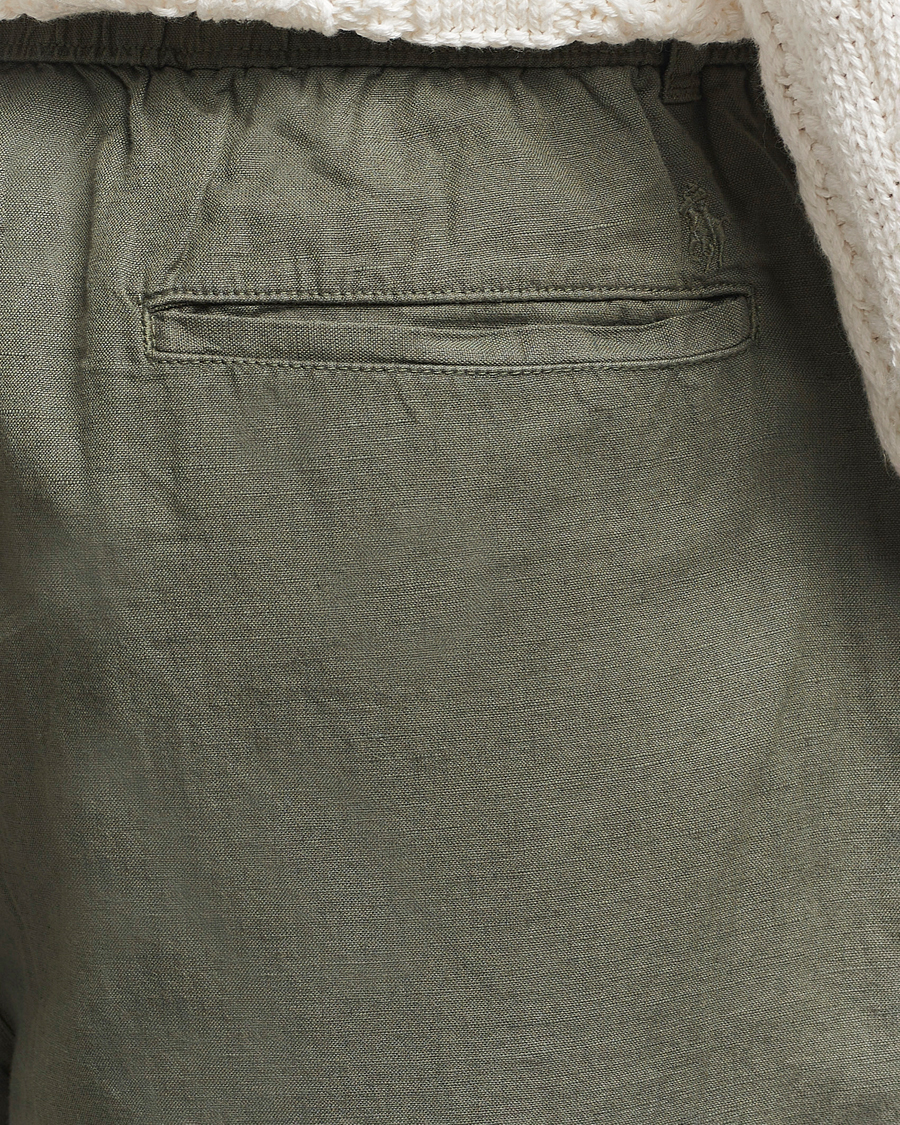 Herre | Bukser | Polo Ralph Lauren | Pleated Cotton Linen Pants New Olive