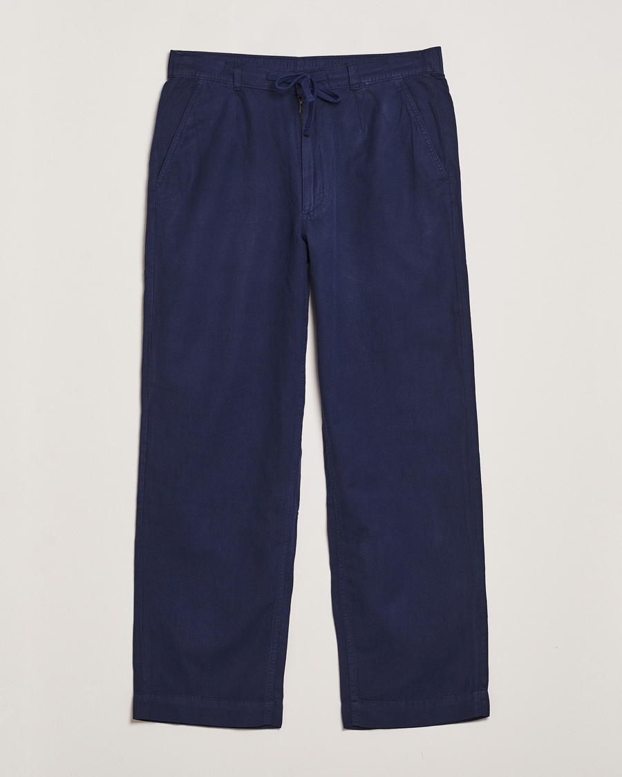 Herre | Bukser | Polo Ralph Lauren | Pleated Cotton Linen Pants Newport Navy