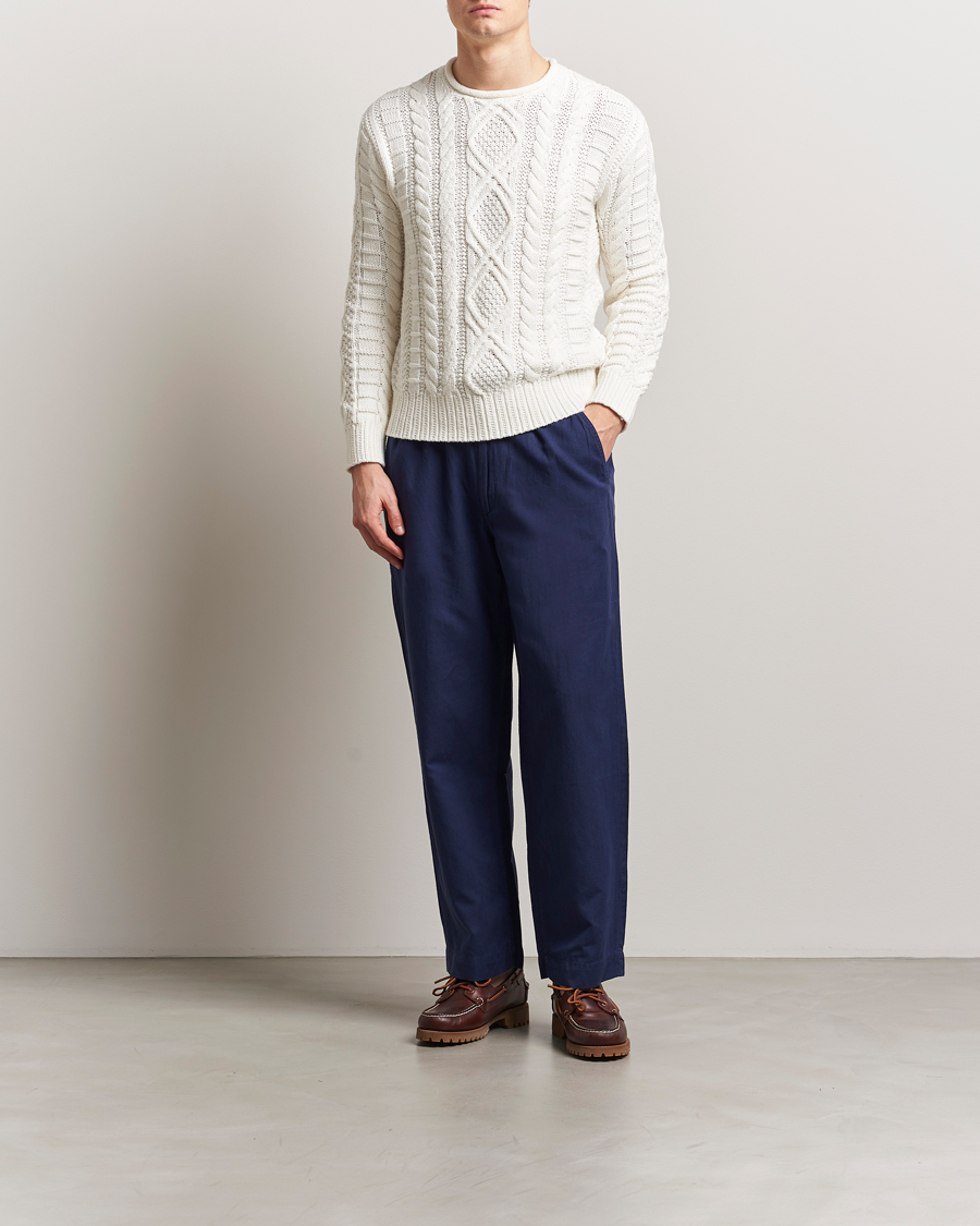 Herre | Bukser | Polo Ralph Lauren | Pleated Cotton Linen Pants Newport Navy