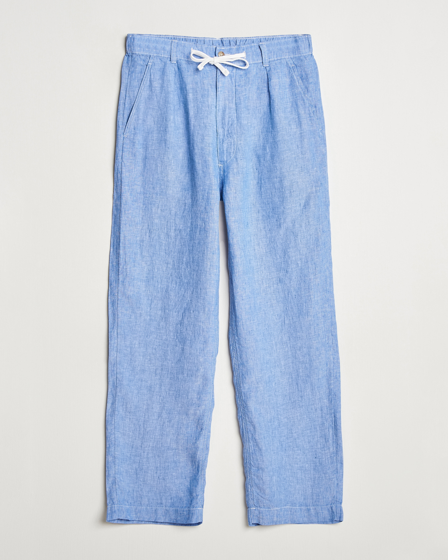 Herre | Bukser | Polo Ralph Lauren | Pleated Chambray Linen Pants Blue