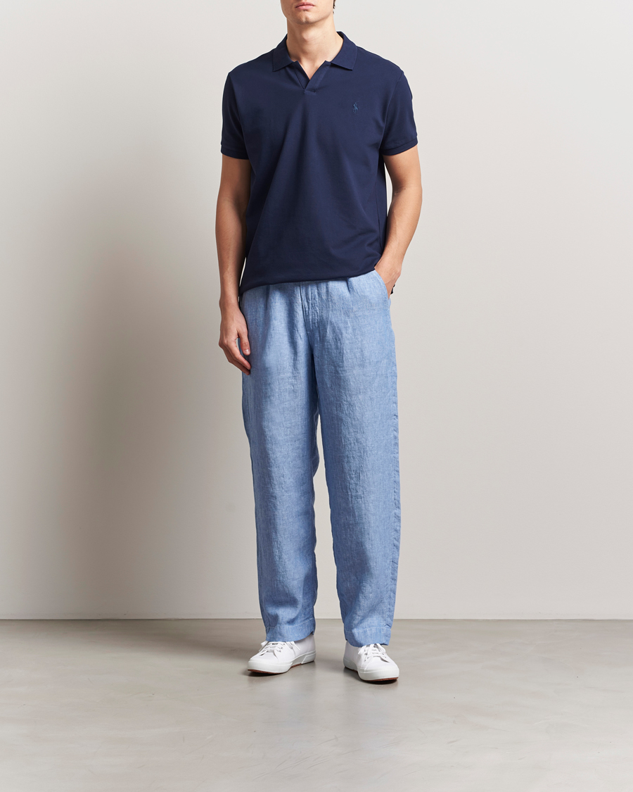 Herre | Bukser | Polo Ralph Lauren | Pleated Chambray Linen Pants Blue