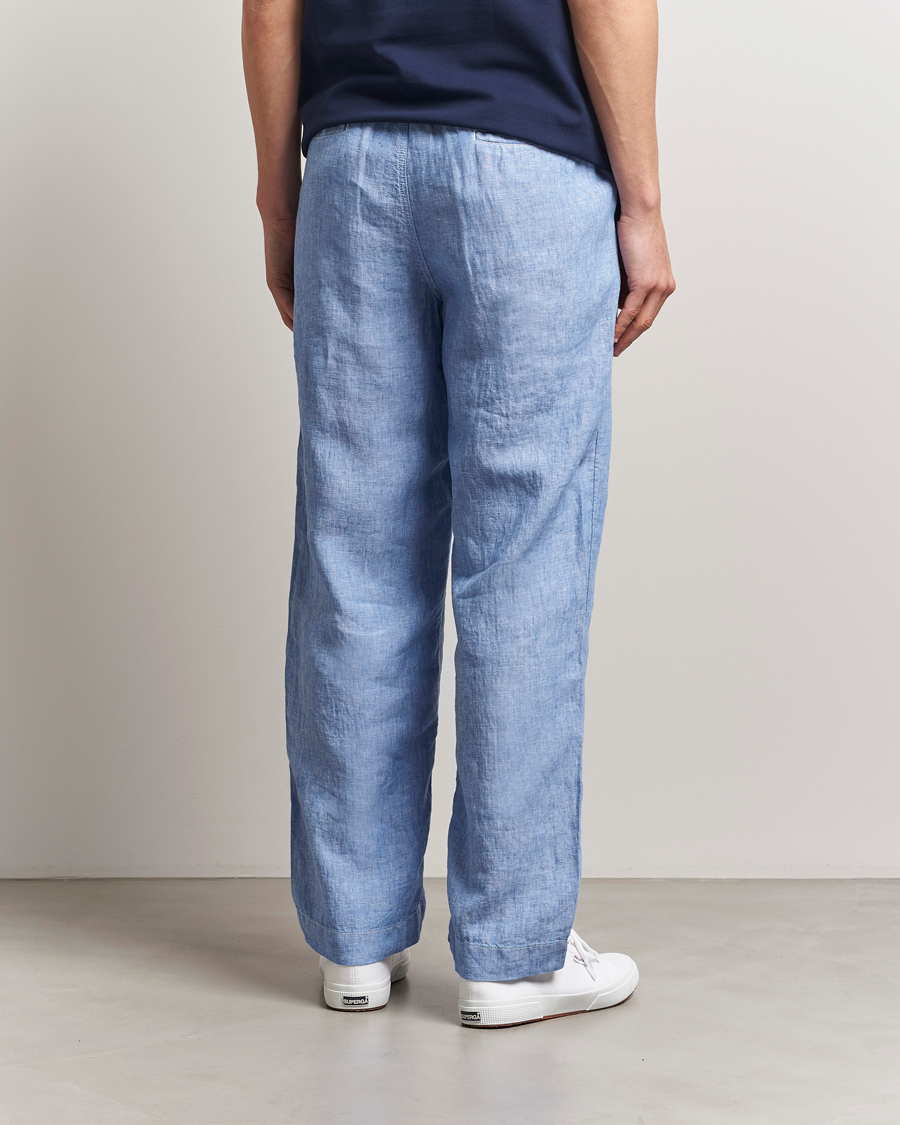 Herre | Bukser | Polo Ralph Lauren | Pleated Chambray Linen Pants Blue