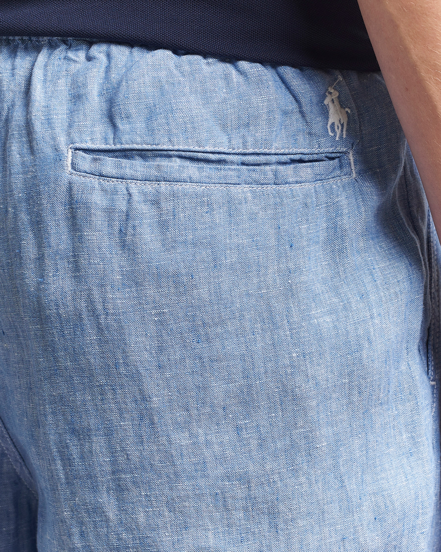 Herre | Bukser | Polo Ralph Lauren | Pleated Chambray Linen Pants Blue