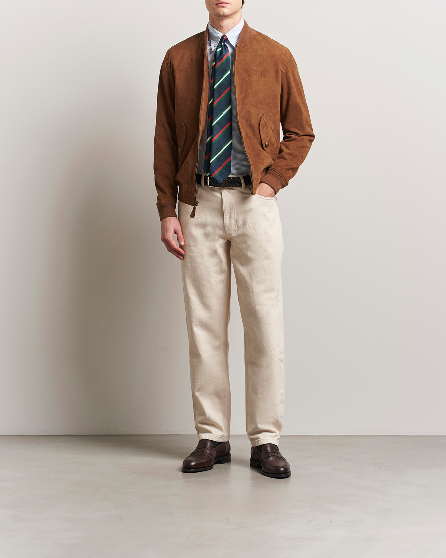 Herre | Jakker | Polo Ralph Lauren | Flight Suede Bomber Jacket Country Brown