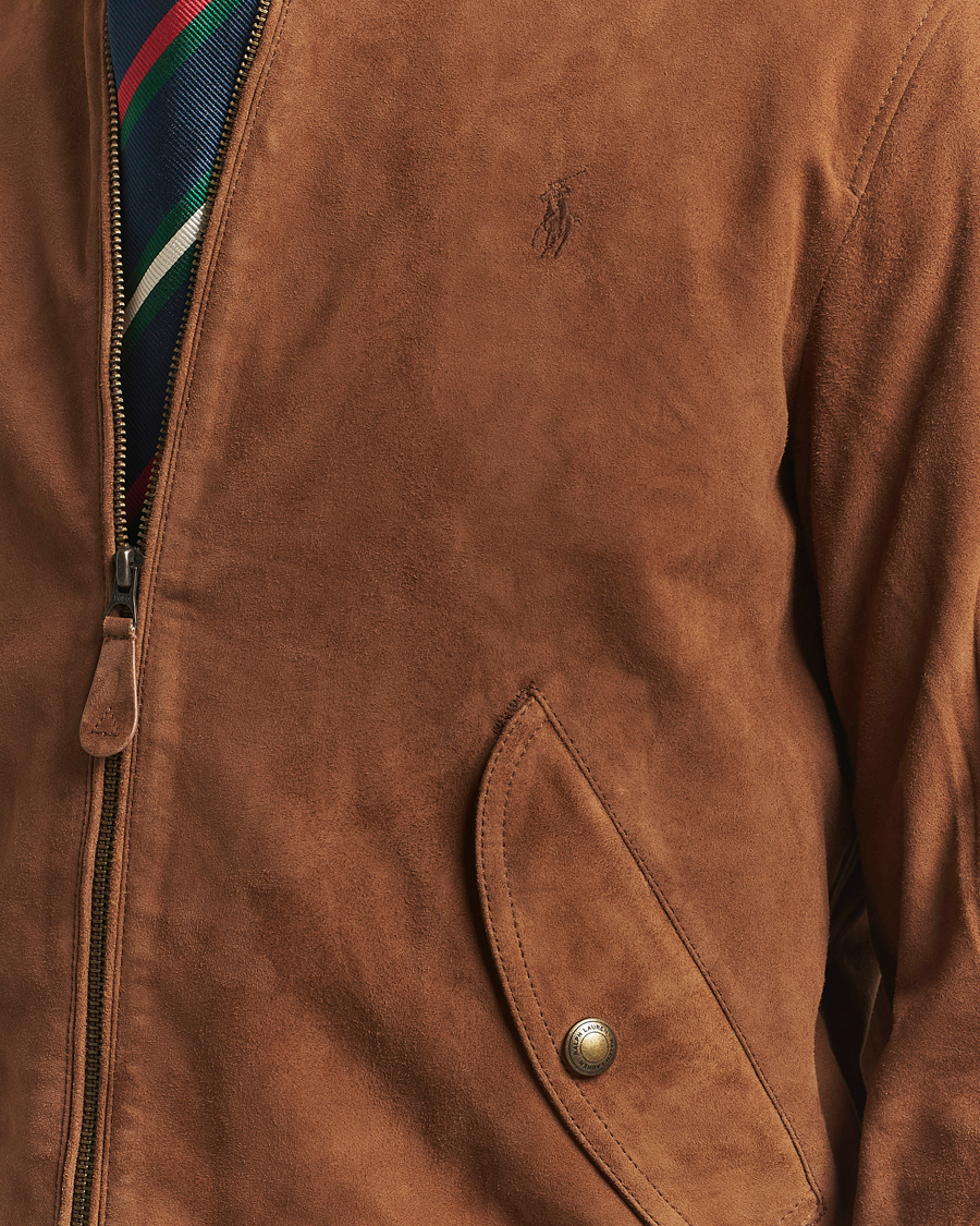 Herre | Jakker | Polo Ralph Lauren | Flight Suede Bomber Jacket Country Brown