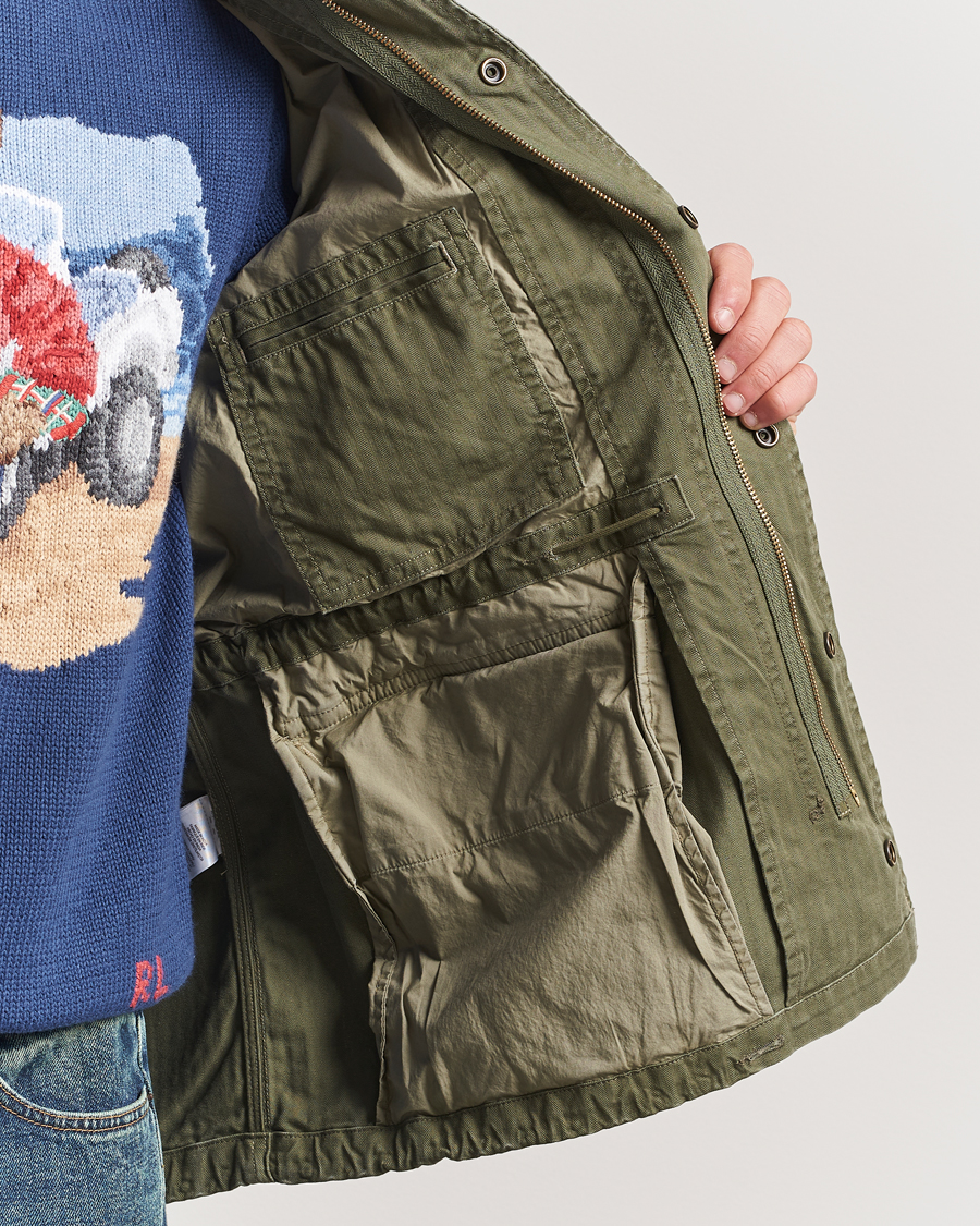 Herre | Jakker | Polo Ralph Lauren | Herringbone Field Jacket Olive Mountain
