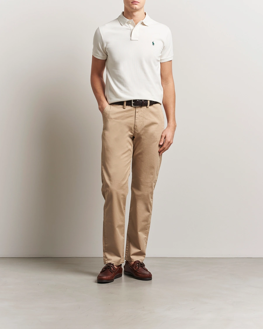 Herre | Pikéer | Polo Ralph Lauren | Custom Slim Fit Polo Antique Cream