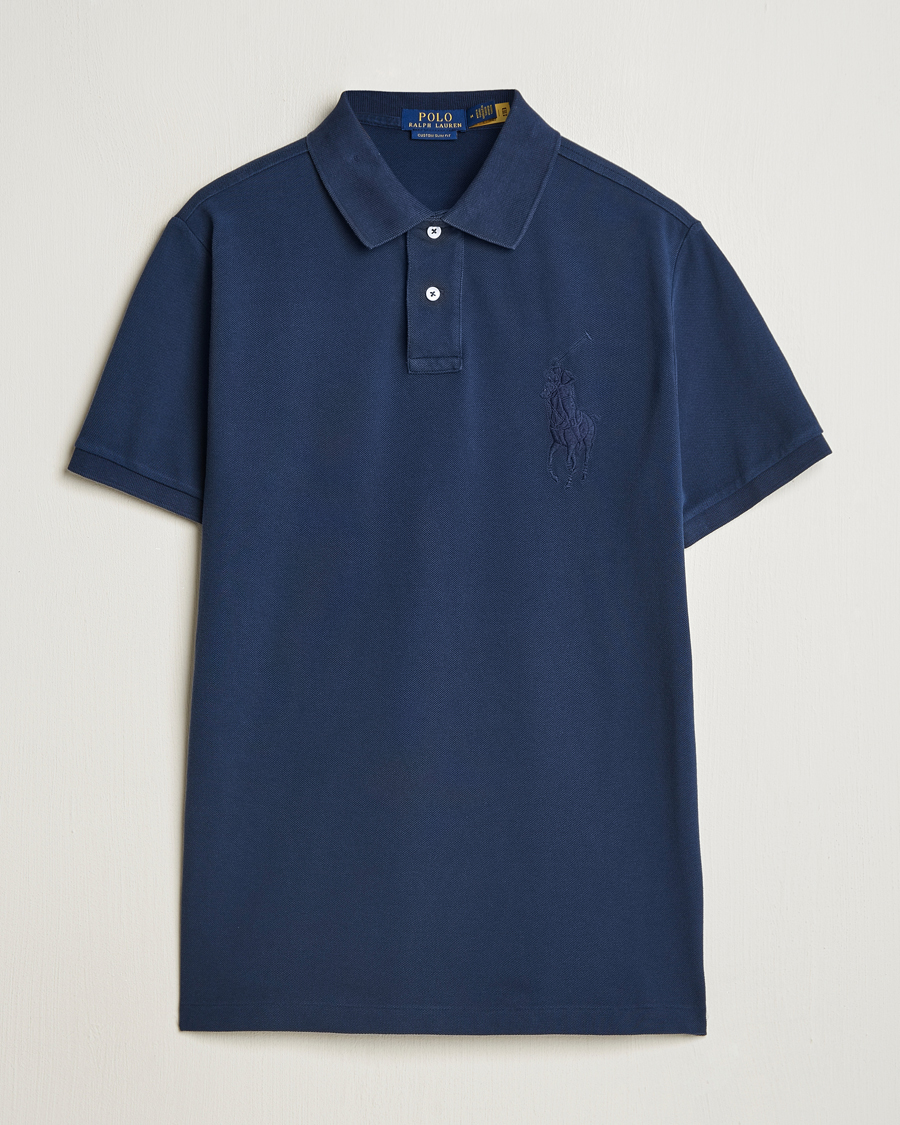 Herre | Pikéer | Polo Ralph Lauren | Custom Slim Fit Mesh Polo Cruise Navy