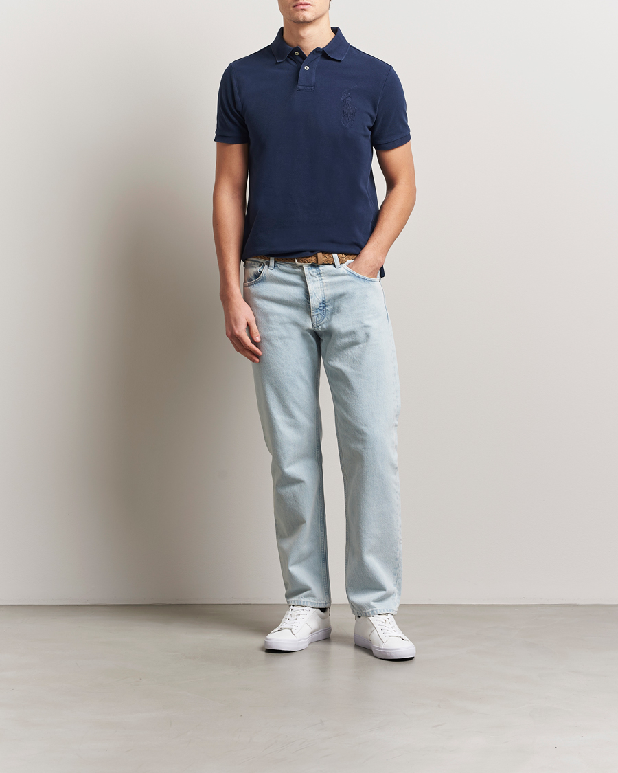 Herre | Pikéer | Polo Ralph Lauren | Custom Slim Fit Mesh Polo Cruise Navy