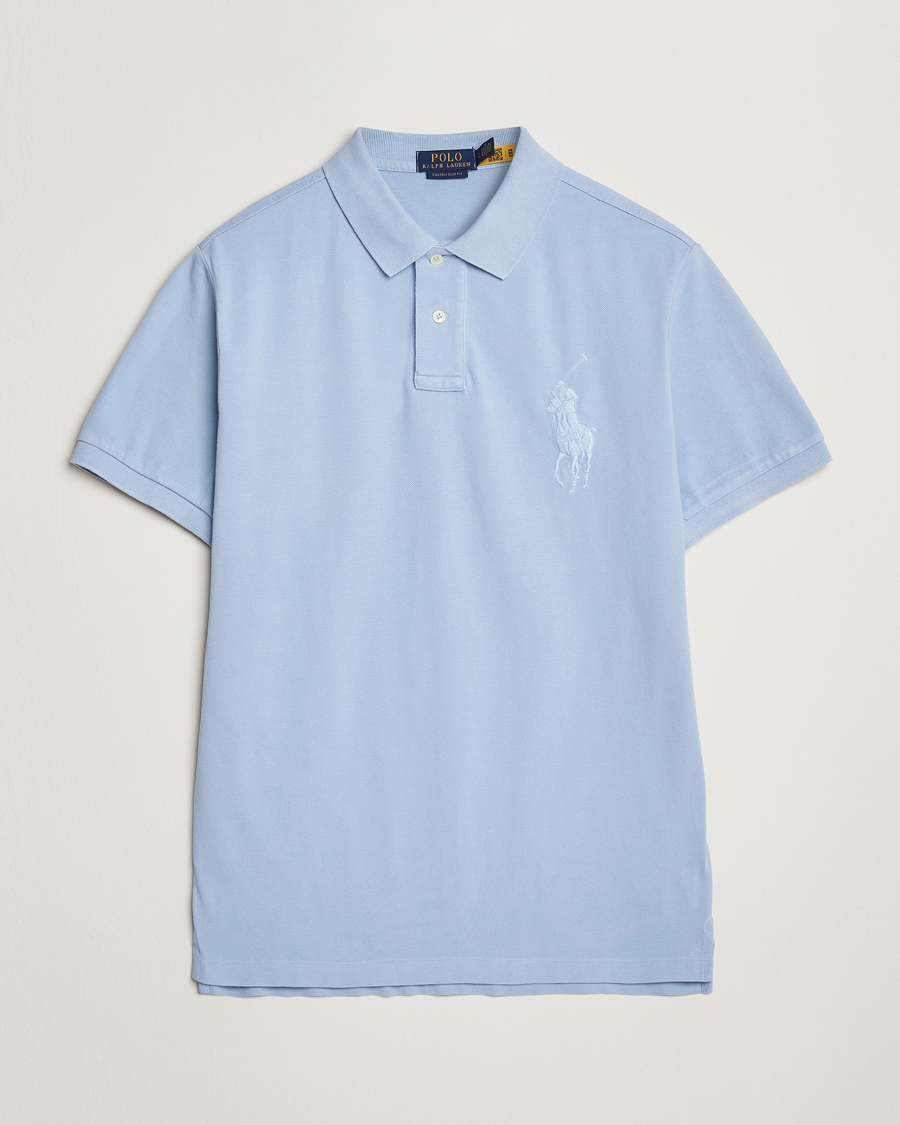 Herre | Pikéer | Polo Ralph Lauren | Custom Slim Fit Mesh Polo Chambray Blue