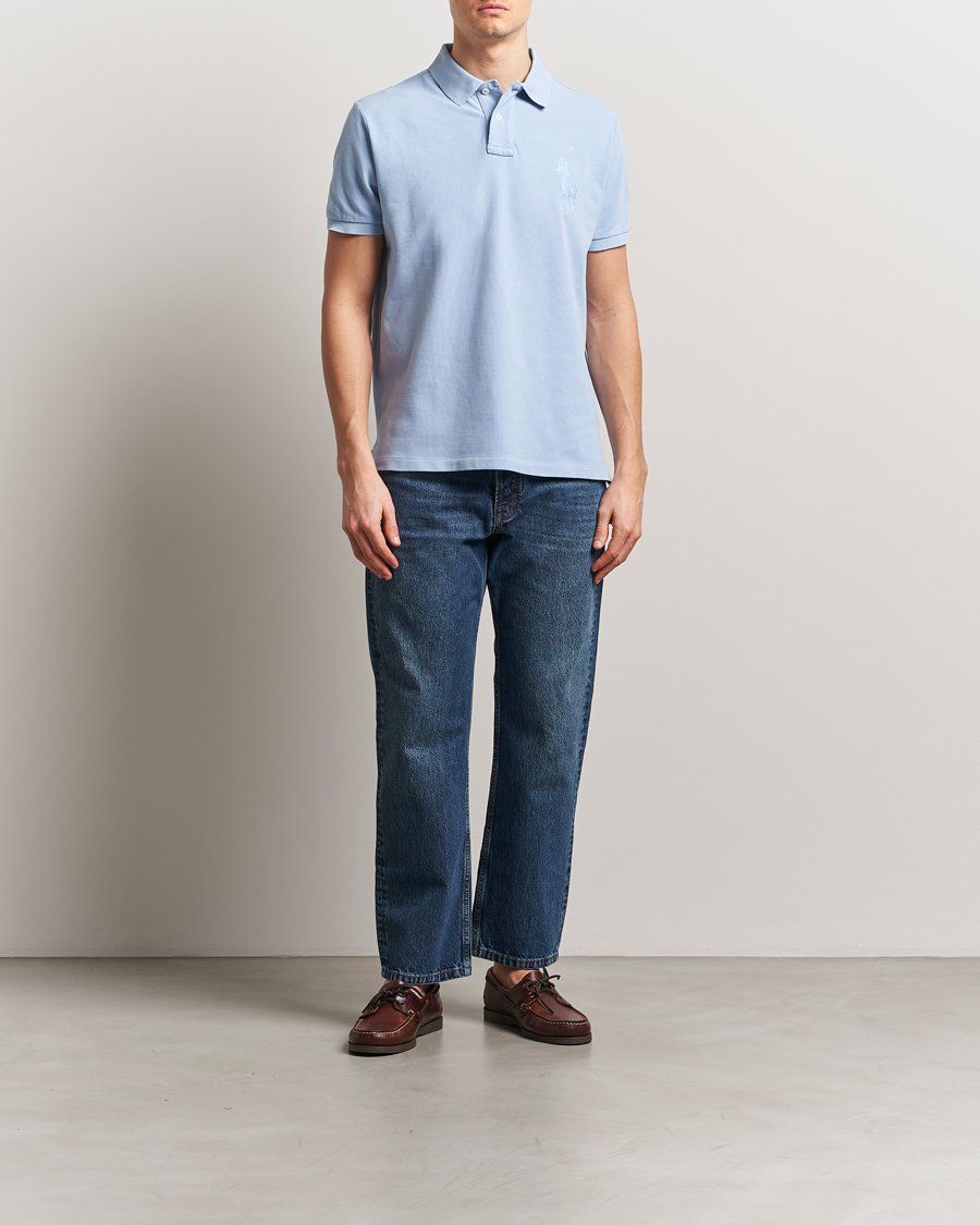 Herre | Pikéer | Polo Ralph Lauren | Custom Slim Fit Mesh Polo Chambray Blue