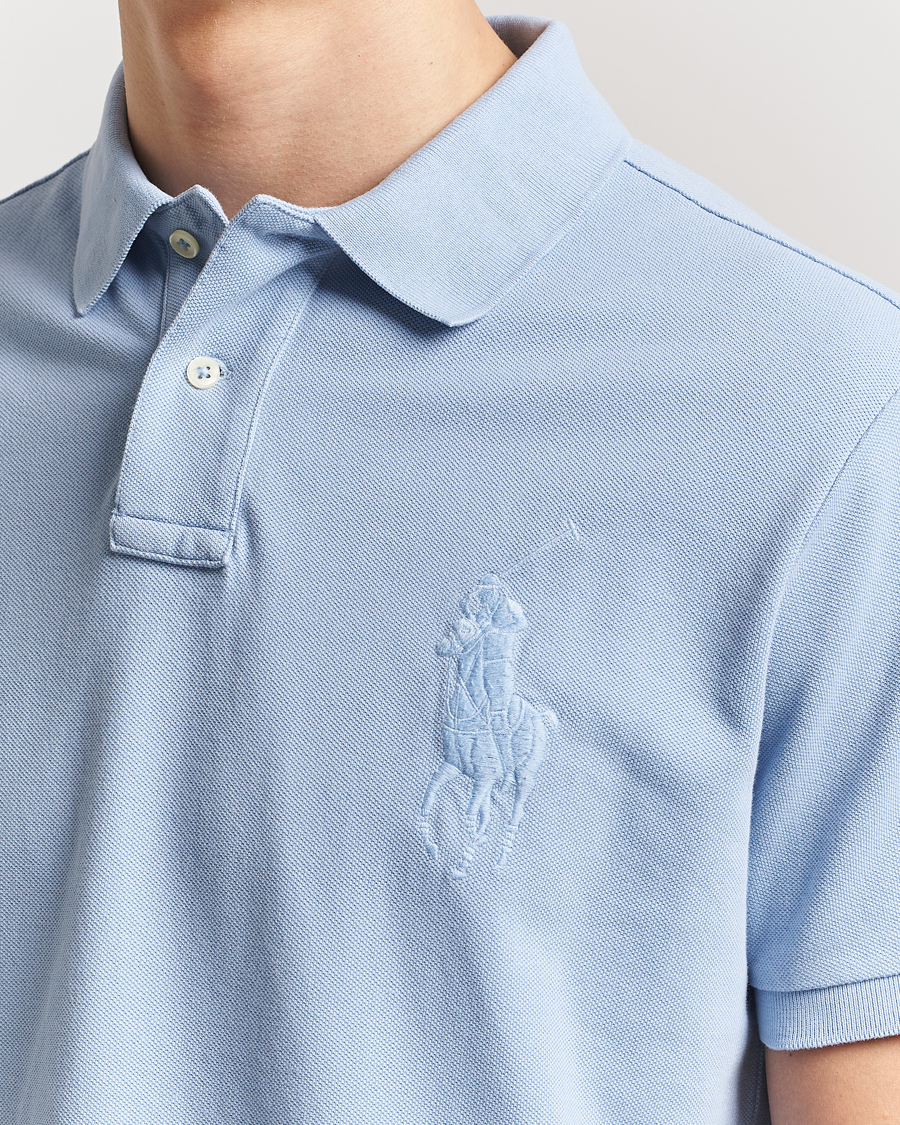 Herre | Pikéer | Polo Ralph Lauren | Custom Slim Fit Mesh Polo Chambray Blue