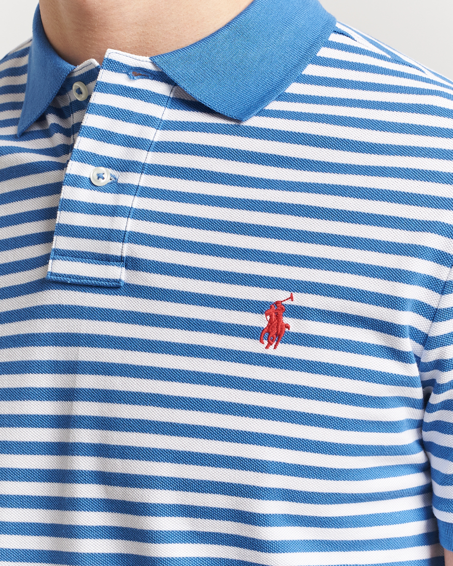 Herre | Pikéer | Polo Ralph Lauren | Custom Slim Fit Striped Polo Embayment Blue/White