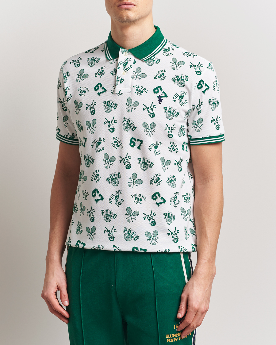 Herre | Pikéer | Polo Ralph Lauren | Printed Mesh Polo Toss White