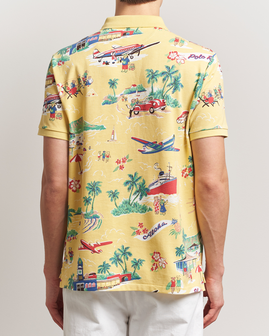 Herre | Pikéer | Polo Ralph Lauren | Printed Mesh Polo Holiday Bear Yellow
