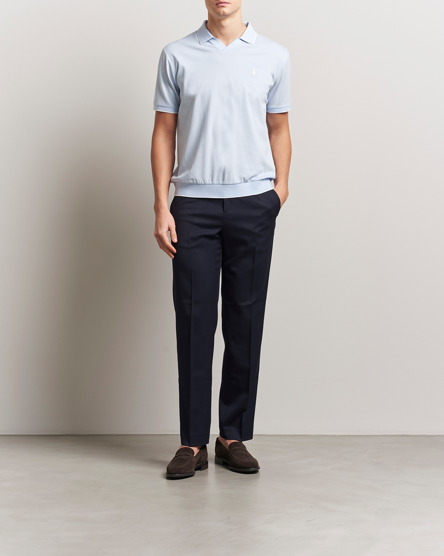 Herre | Pikéer | Polo Ralph Lauren | Johnny Jaquard Knitted Polo Office Blue
