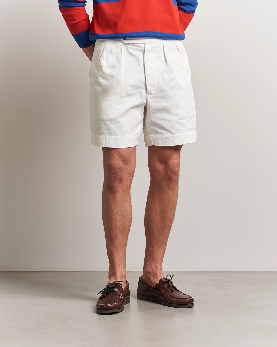 Herre | Shorts | Polo Ralph Lauren | Rustic Twill Pleated Shorts Deckwash White
