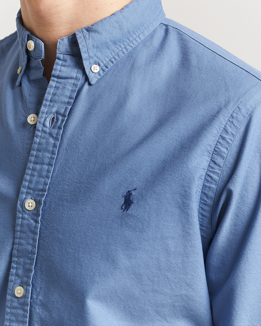 Herre | Skjorter | Polo Ralph Lauren | Slim Fit Garment Dyed Oxford Shirt Bastille Blue