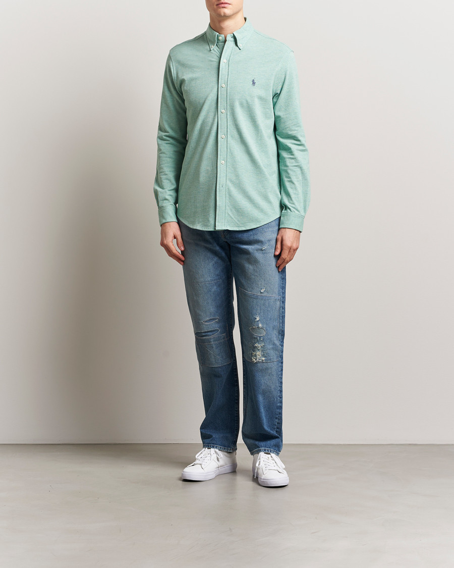 Herre | Skjorter | Polo Ralph Lauren | Featherweight Mesh Shirt Celadon Heather