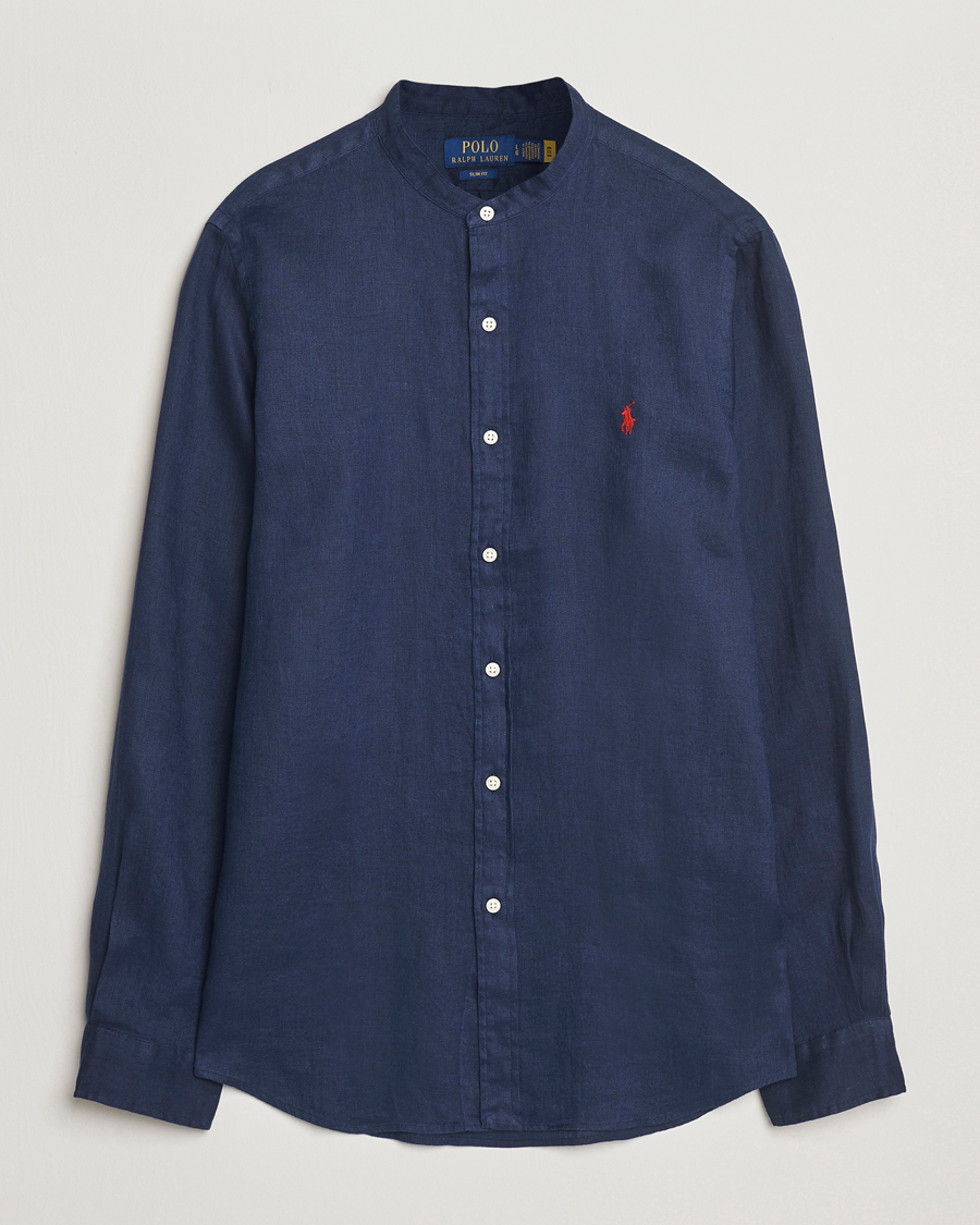 Herre | Skjorter | Polo Ralph Lauren | Slim Fit Linen Shirt Newport Navy