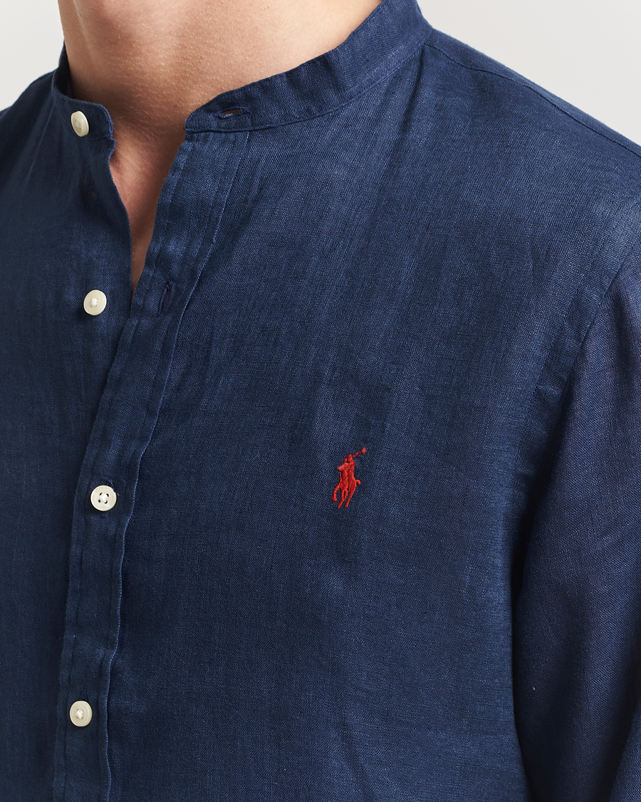 Herre | Skjorter | Polo Ralph Lauren | Slim Fit Linen Shirt Newport Navy