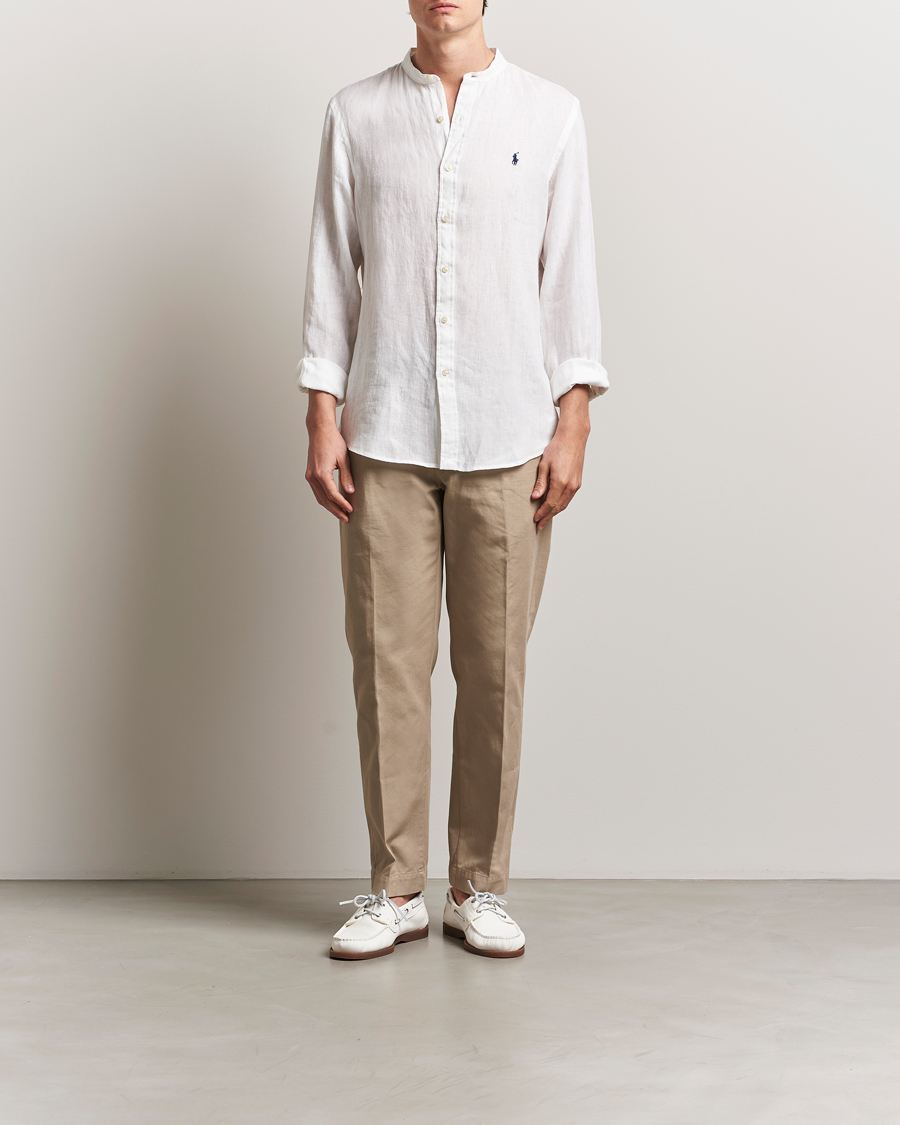 Herre | Skjorter | Polo Ralph Lauren | Slim Fit Linen Shirt Ceramic White