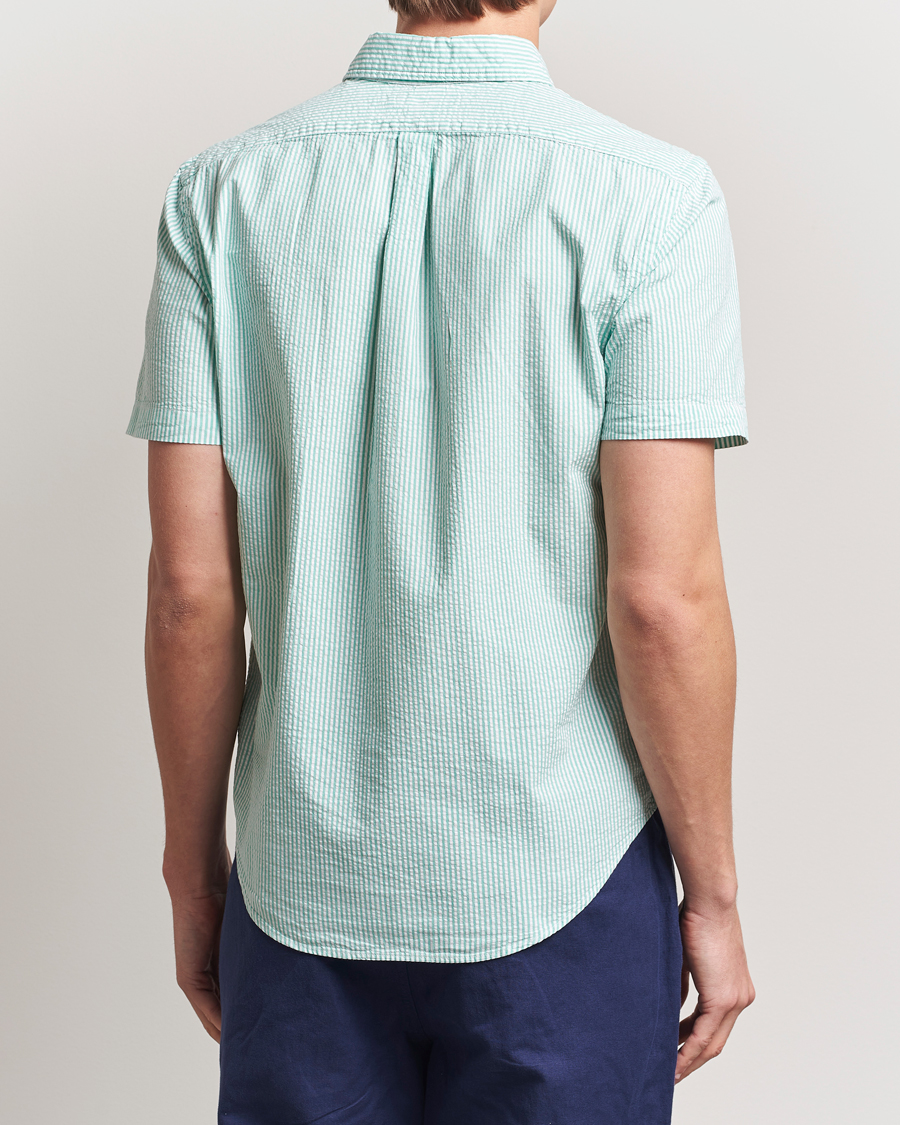 Herre | Skjorter | Polo Ralph Lauren | Seersucker Short Sleeve Striped Shirt Green/White