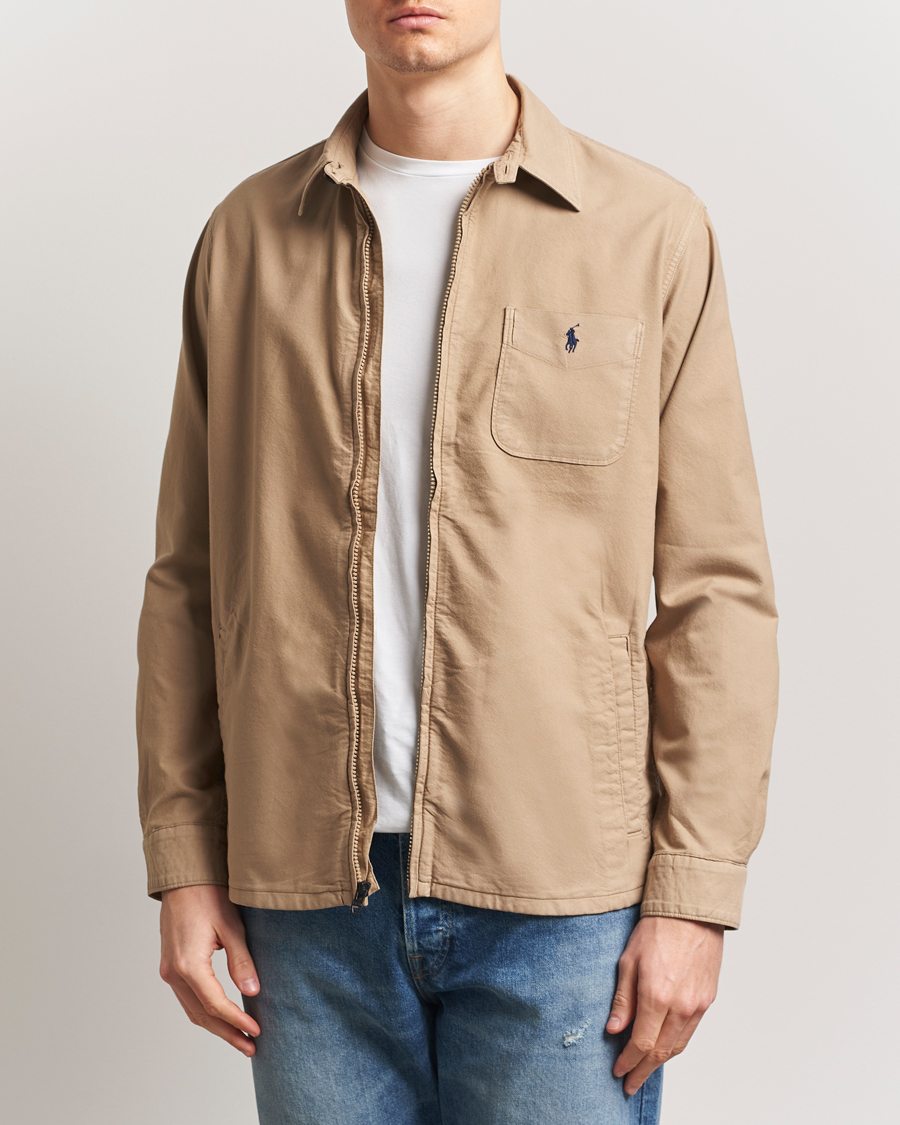 Herre | Skjorter | Polo Ralph Lauren | Full Zip Overshirt Surrey Tan