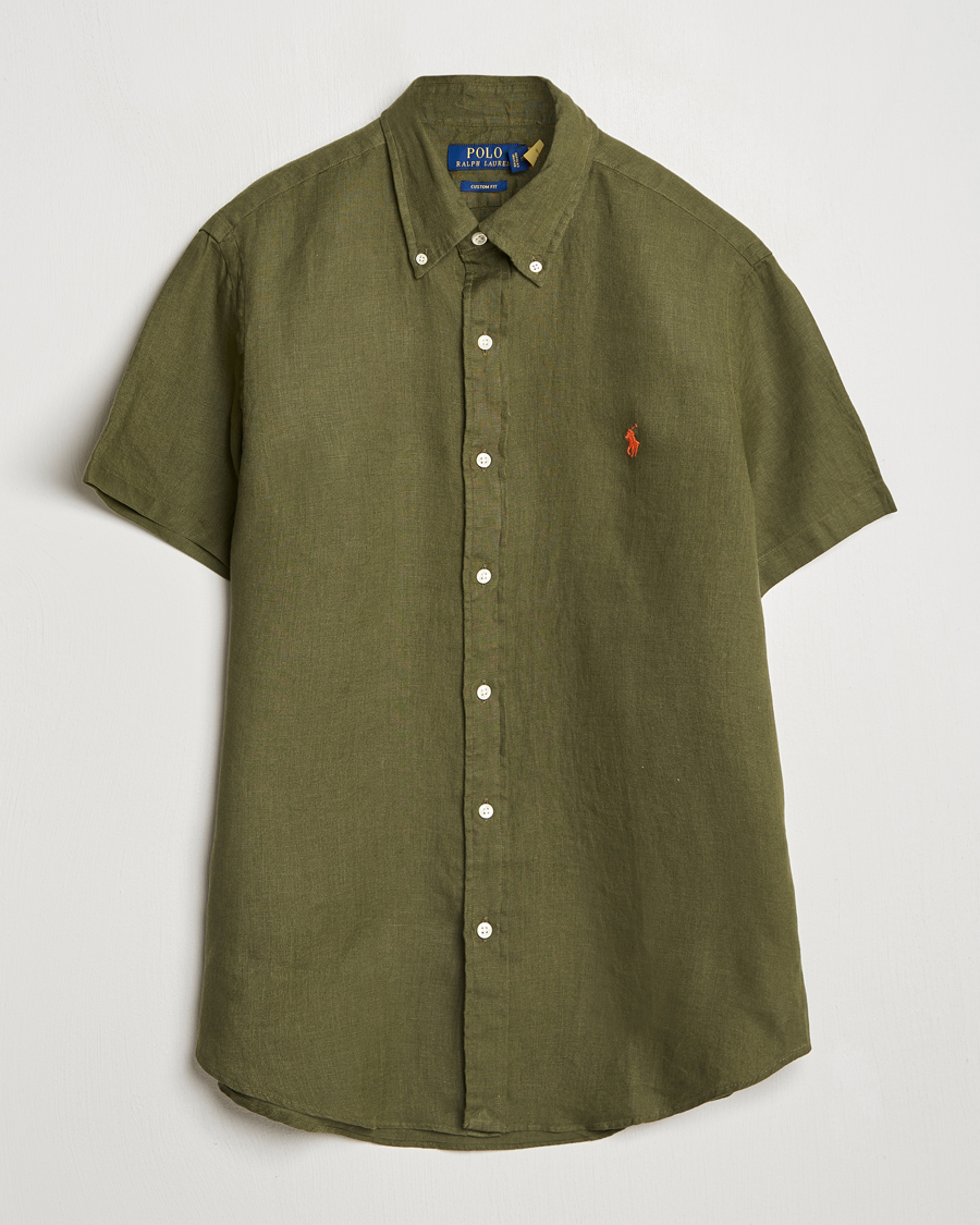 Herre | Skjorter | Polo Ralph Lauren | Short Sleeve Linen Shirt New Olive