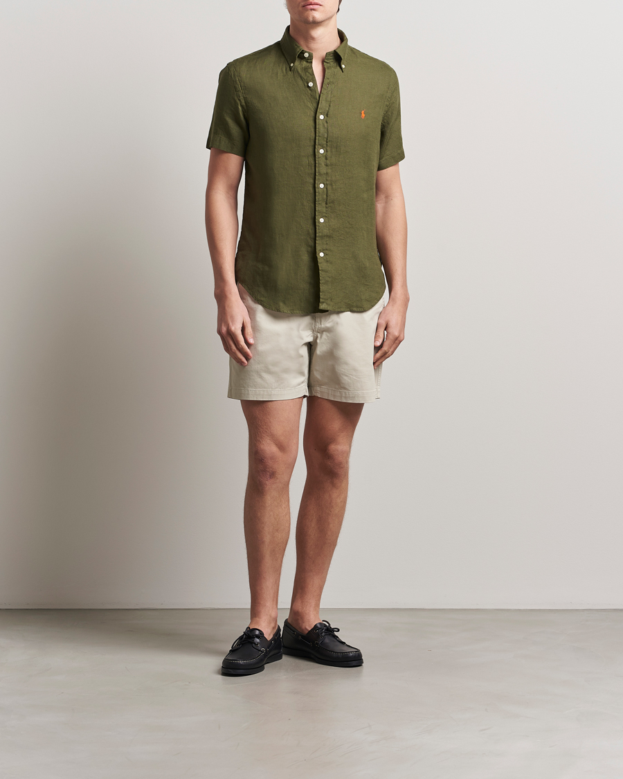 Herre | Skjorter | Polo Ralph Lauren | Short Sleeve Linen Shirt New Olive