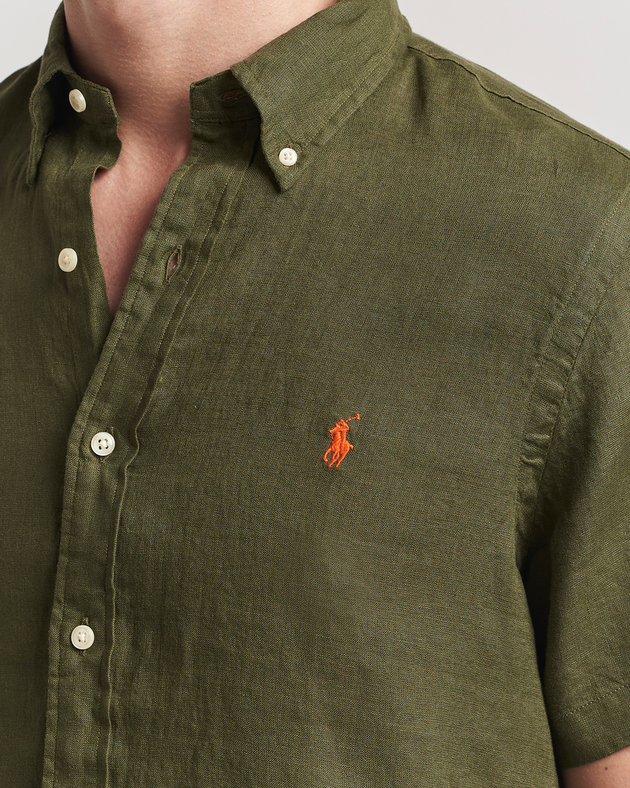 Herre | Skjorter | Polo Ralph Lauren | Short Sleeve Linen Shirt New Olive