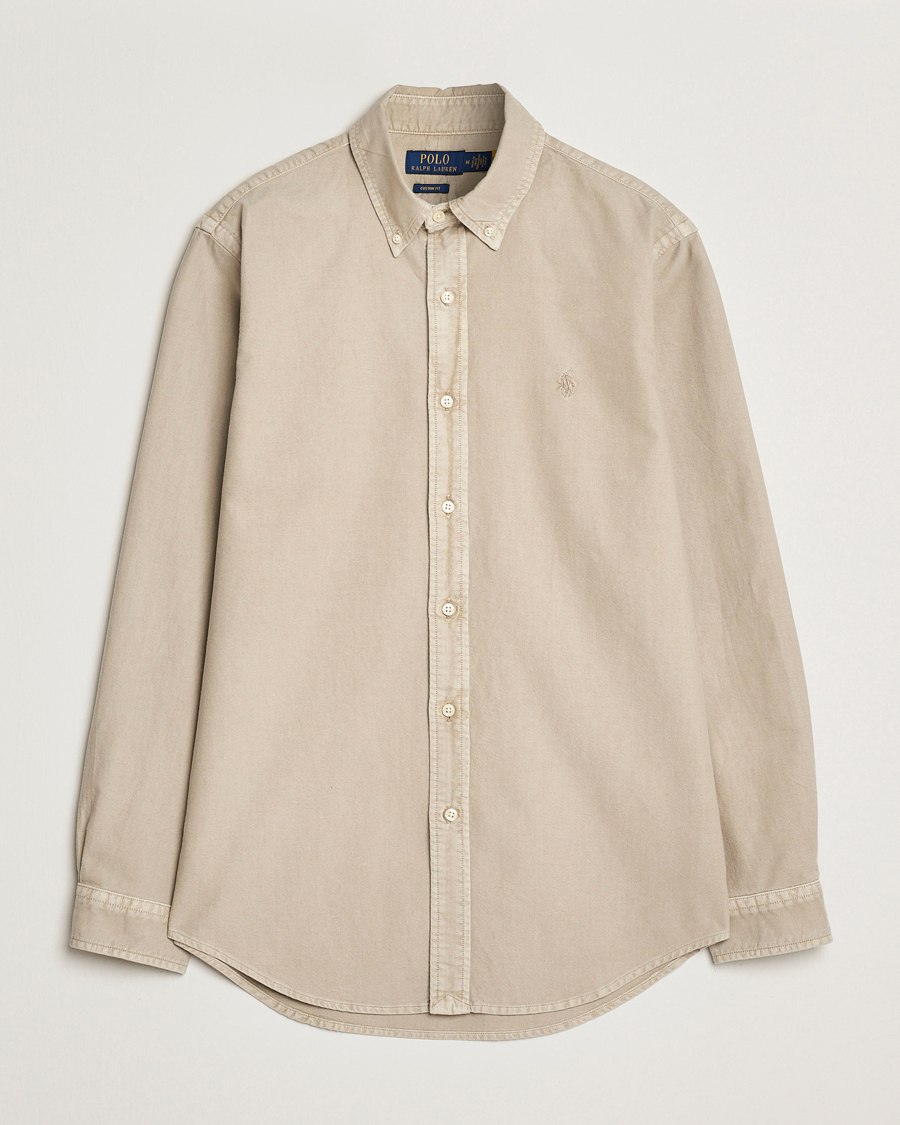 Herre | Skjorter | Polo Ralph Lauren | Custom Fit Dyed Oxford Shirt Olive