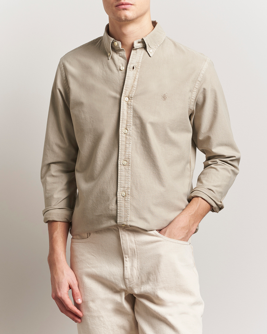 Herre | Skjorter | Polo Ralph Lauren | Custom Fit Dyed Oxford Shirt Olive